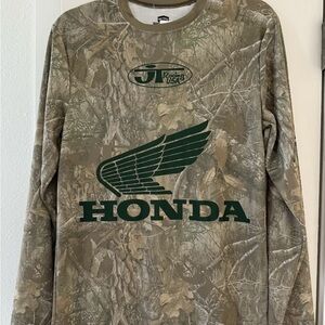 Honda JT Racing Shirt Mens Size Large Jersey Long Sleeve Mossy Camo Green NEW